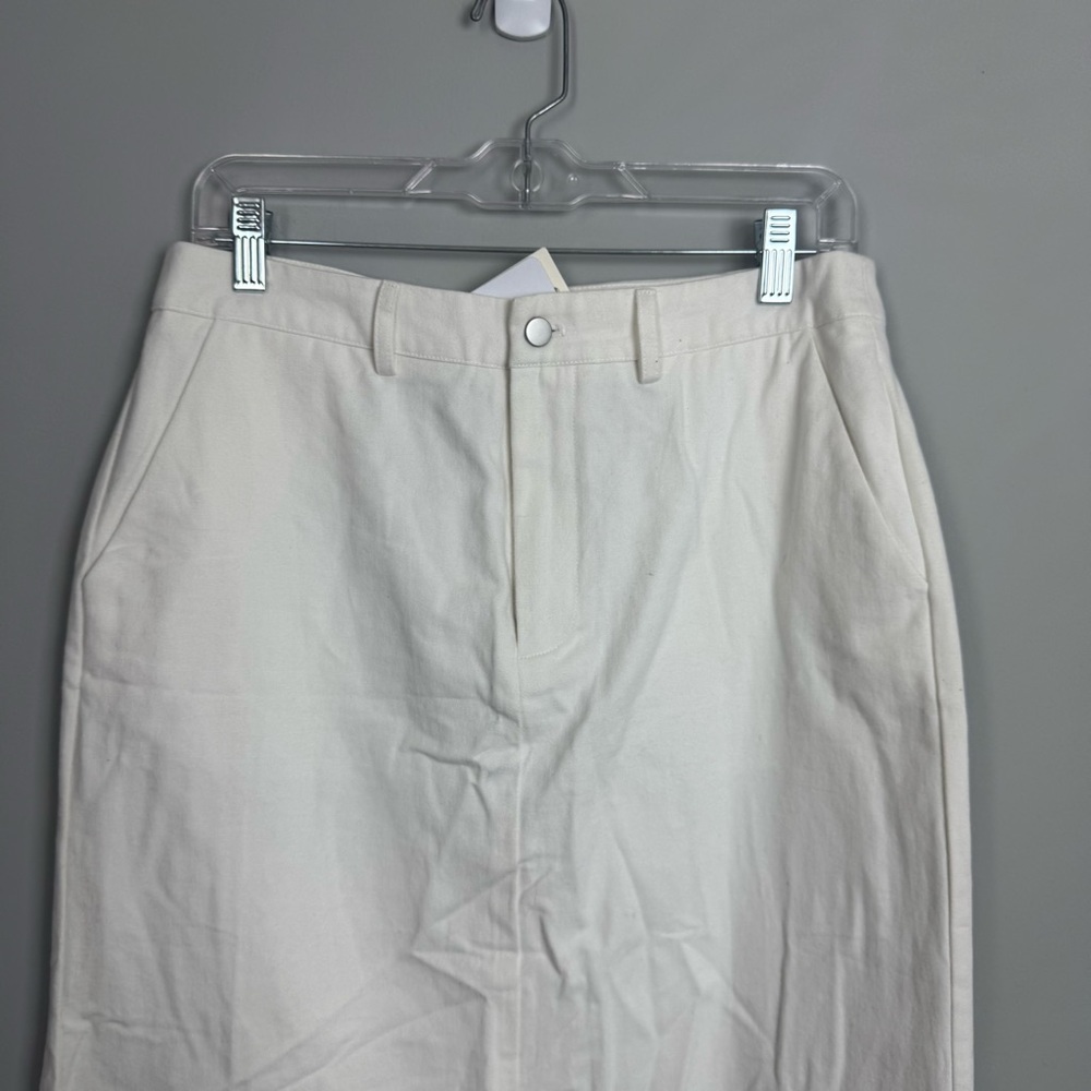 COMMENSE | NEW White Maxi Skirt with Back Slit Women’s Size Large - Picture 6 of 13